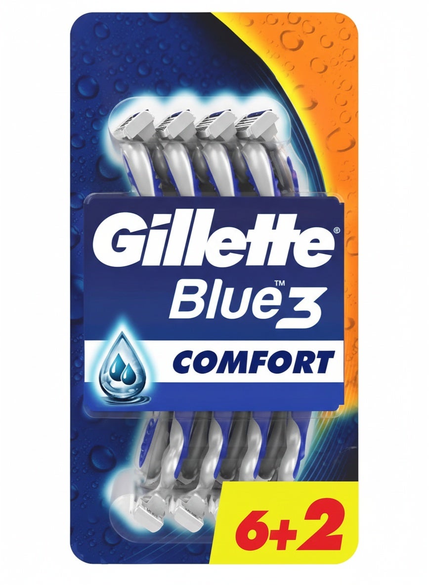 Gillette Blue 3 Comfort 6+2 Blue/Silver